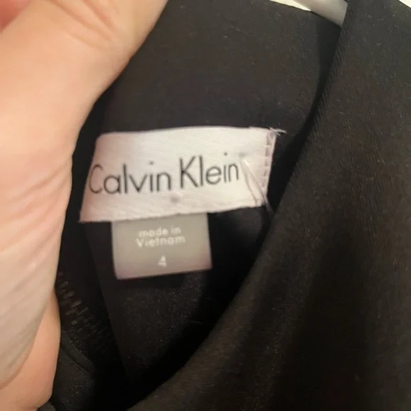 Calvin Klein Black Sheath Dress Crew Neck Midi - Picture 4 of 6